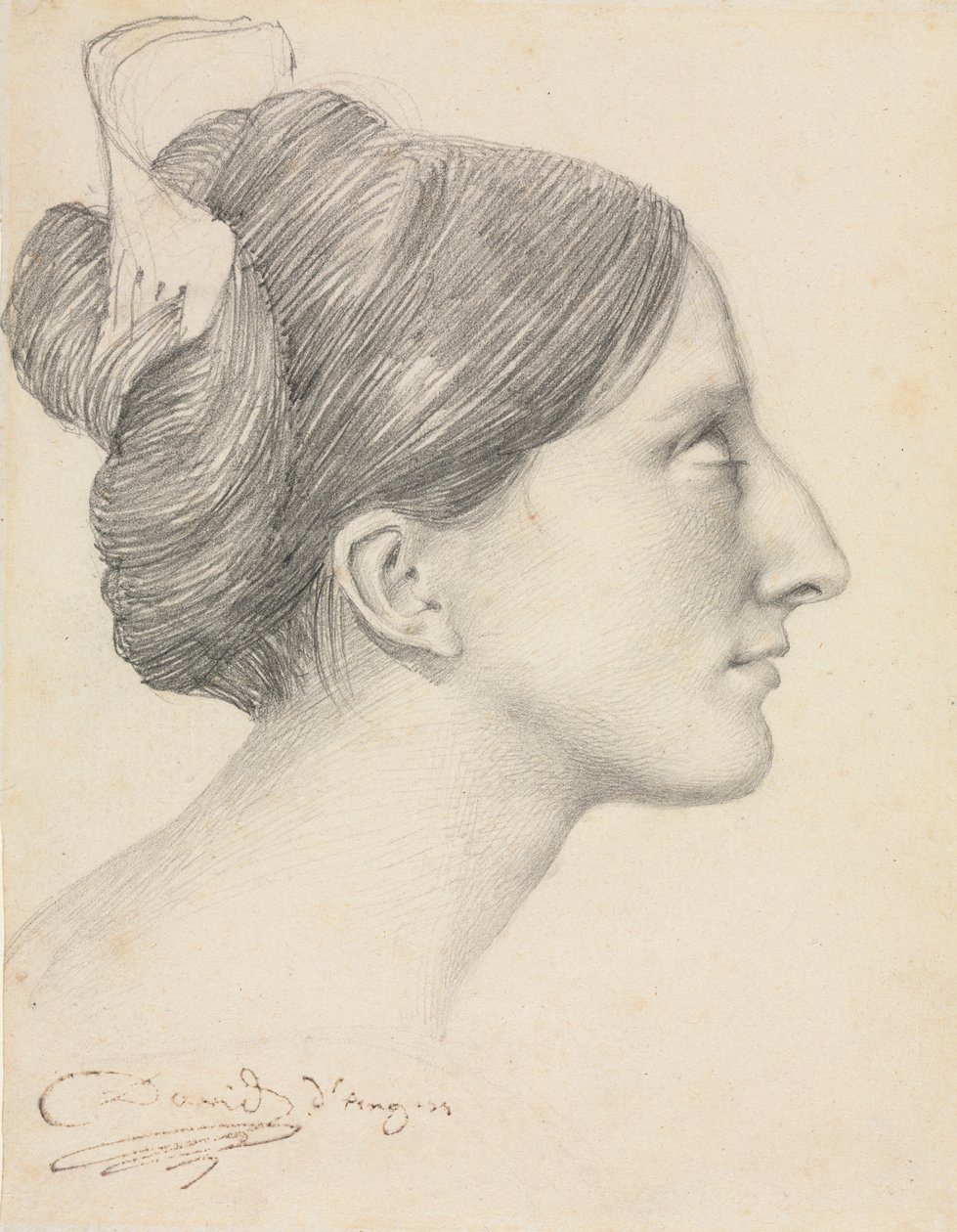 Cabeça de uma mulher de perfil (George Sand) de Unknown artist
