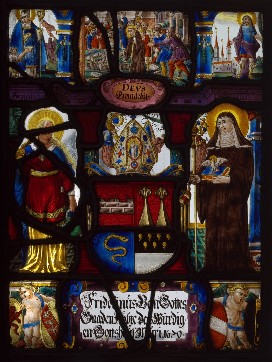 Painel heráldico com as armas de Fridoinus Summerer, abade de Muri, Suíça de Unknown artist