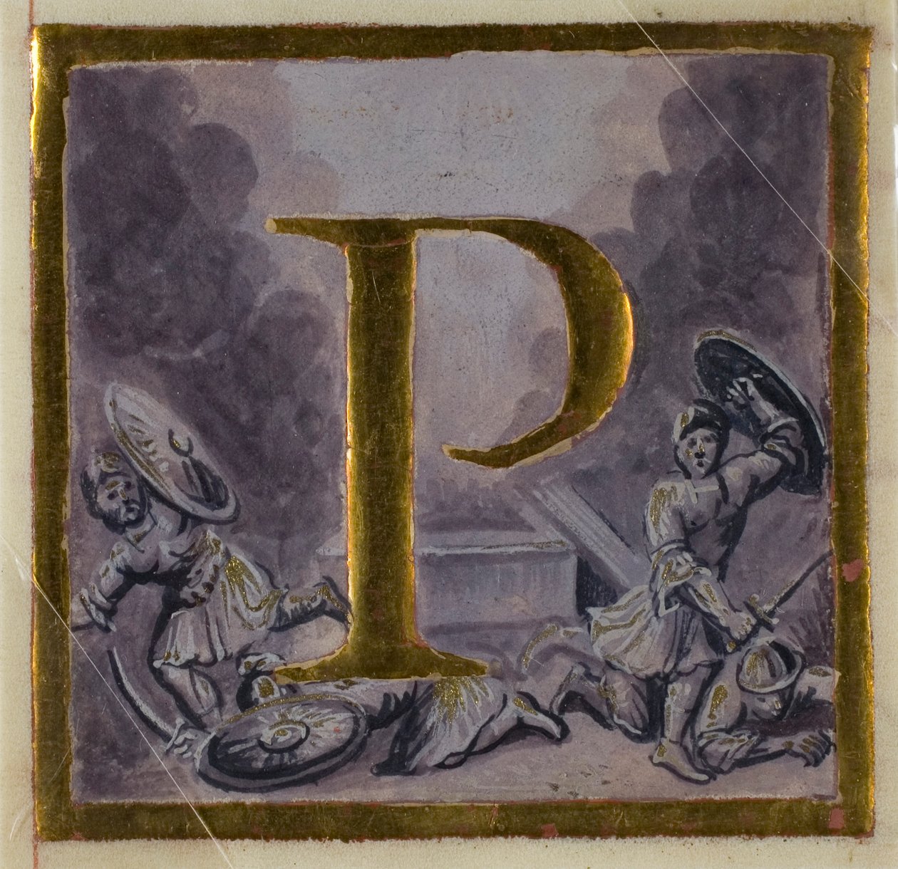 "P" inicial historiado com Ressurreição de um livro de coro de Unknown artist
