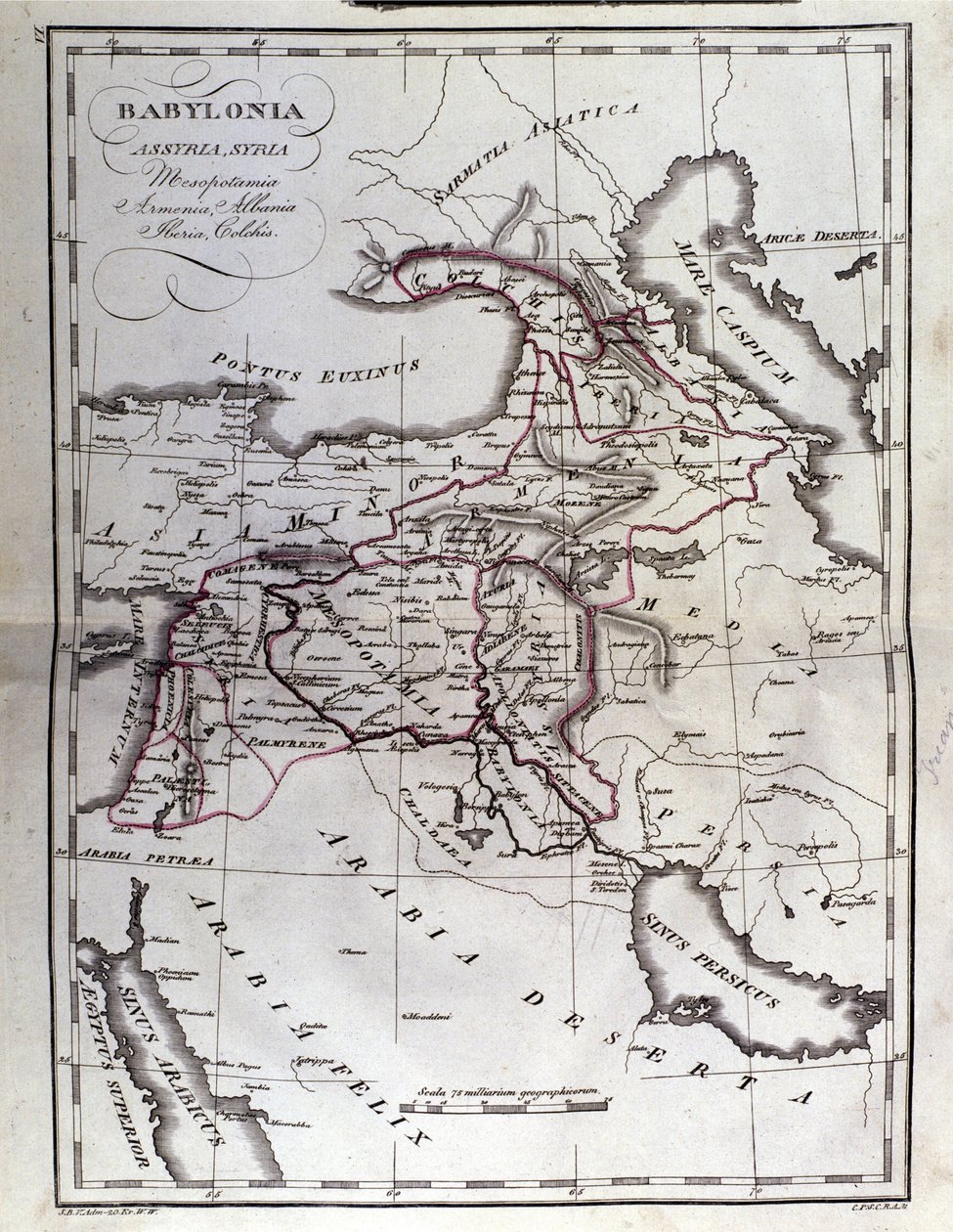 Atlas Histórico da Mesopotâmia. Babylonia, Síria e Assíria. Fim do século XVIII. de Unknown artist