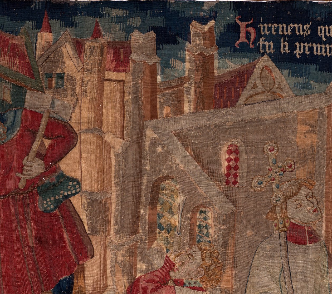 História de Saint Piat e Saint Eleuthère, Cena 6 Detalhe no alto à esquerda. de Unknown artist