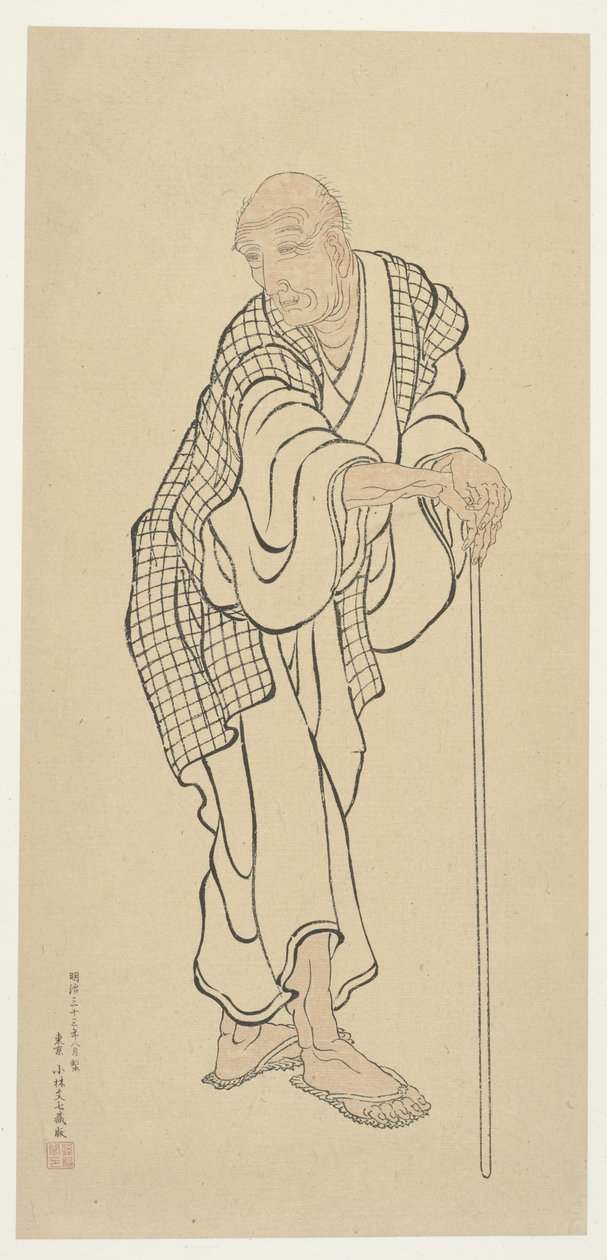 Hokusai como um homem velho de Unknown artist
