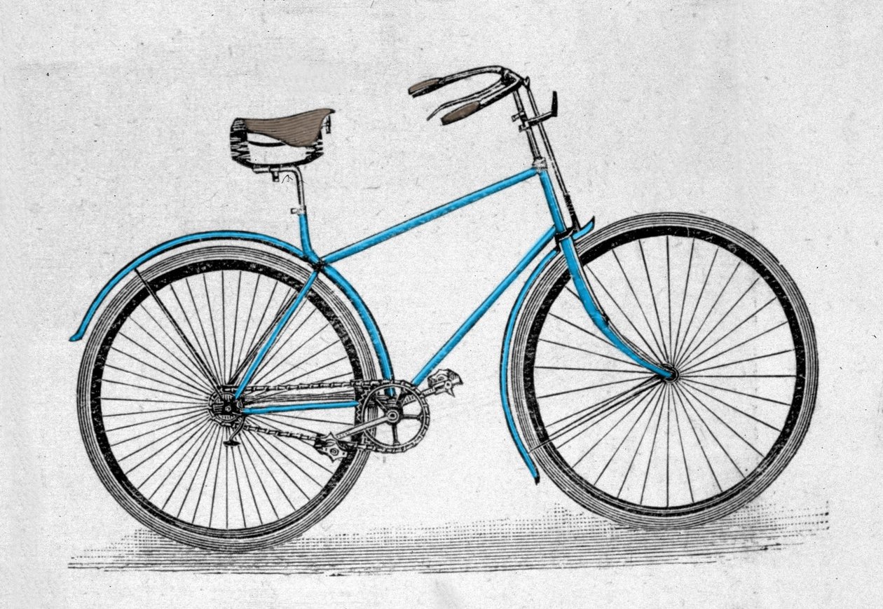 Modelo oco de bicicleta de borracha. A invenção dos pneus de borracha pelo inglês John Boyd Dunlop remonta a 1888. de Unknown artist