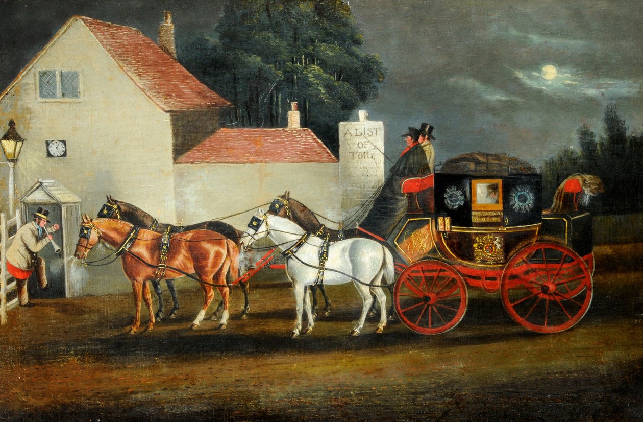 Hull and London Royal Mail Coach, c.1860 (óleo sobre tela) de Unknown artist