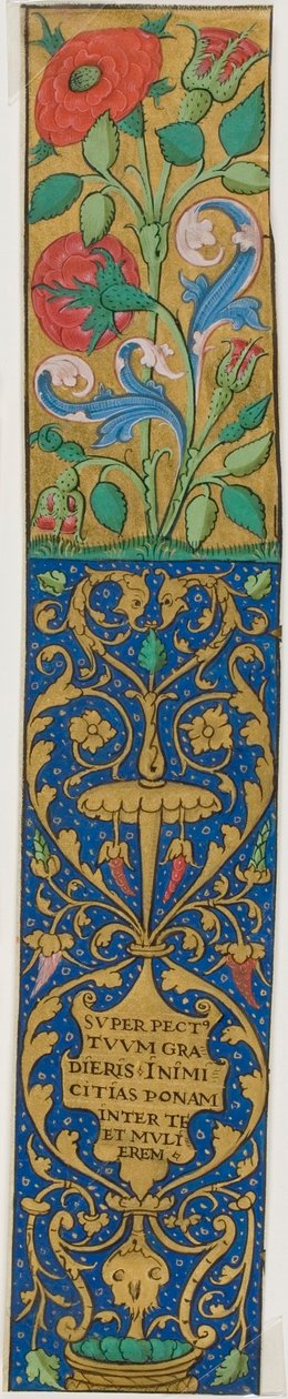 Bordo iluminado com flora e grotescos de um manuscrito de Unknown artist
