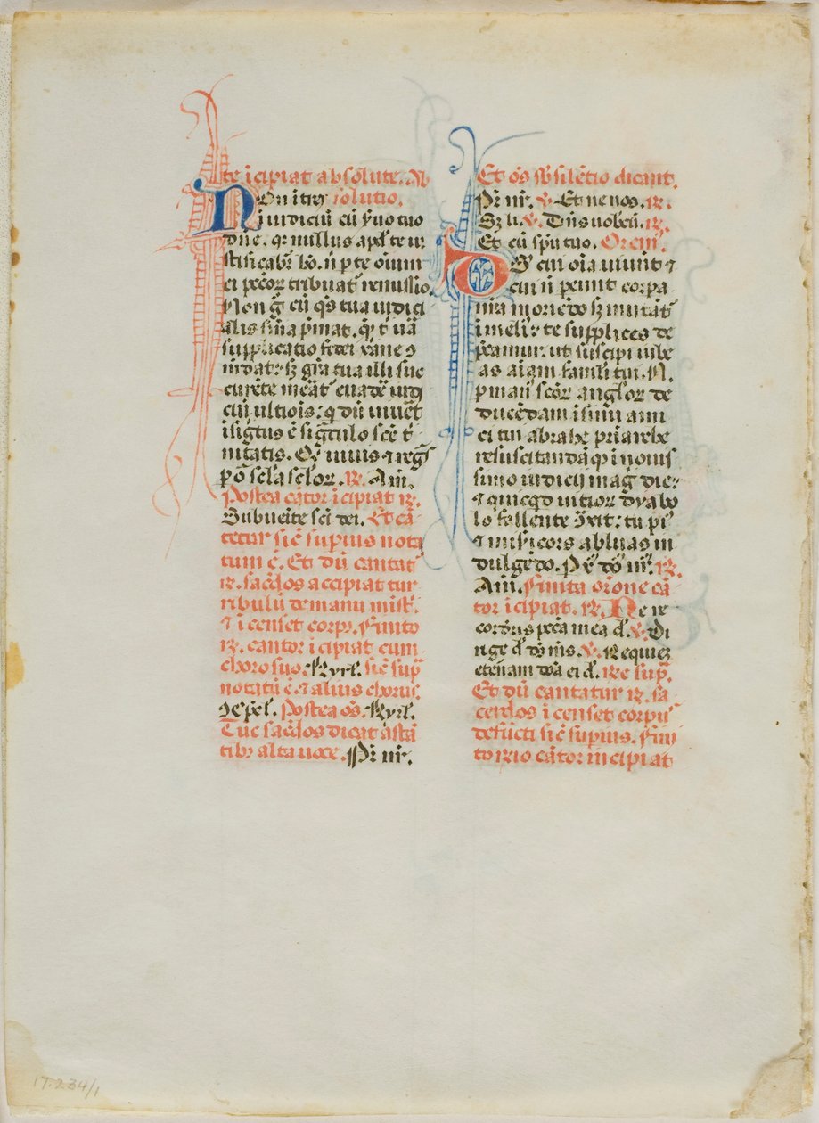 Folha de manuscrito iluminada de Unknown artist