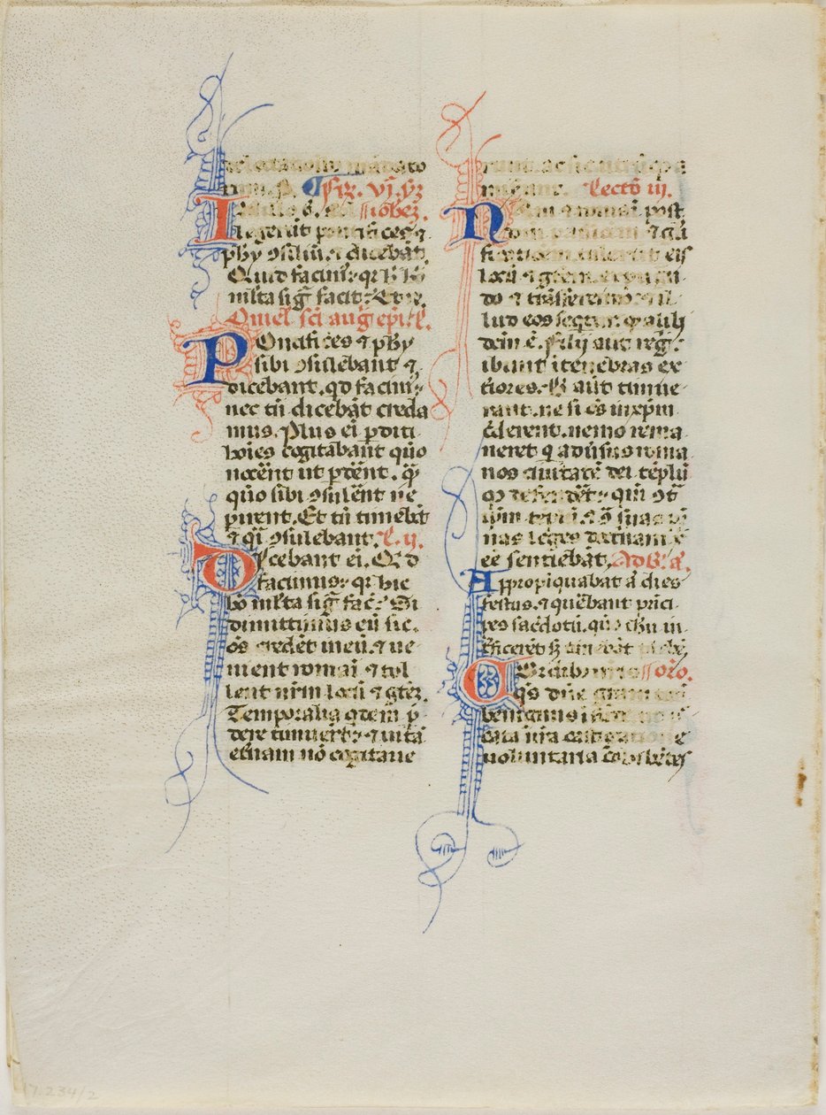 Folha de manuscrito iluminada de Unknown artist