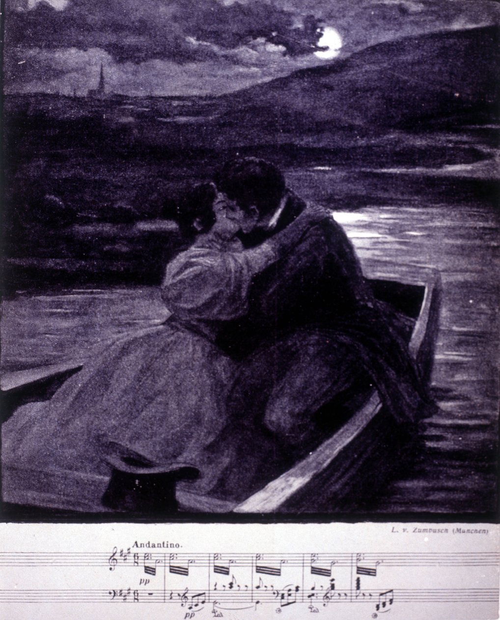 Ilustração para o Beau Danube Bleu por Johann Strauss (1825-1899), maestro e compositor austríaco. de Unknown artist