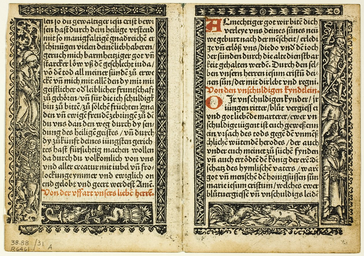 Ilustração de Hortulus animae, placa 31 de xilogravuras de livros do século XVI de Unknown artist