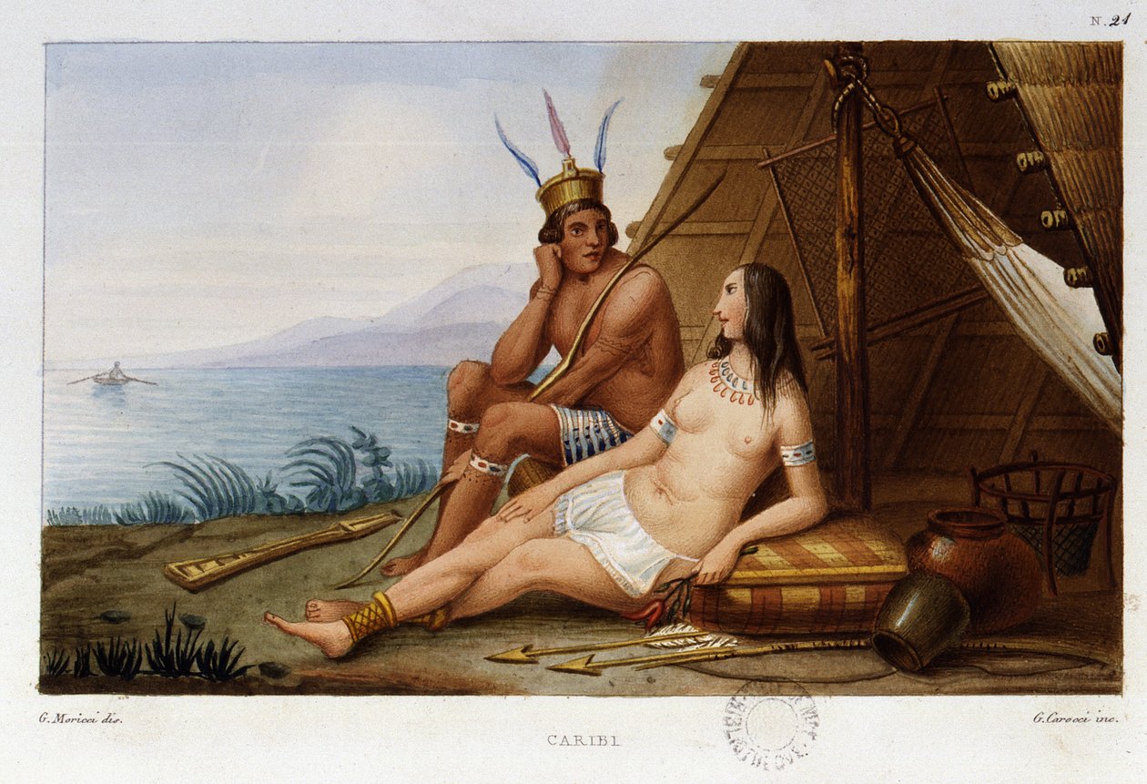 casal indiano caribenho do Caribe de Unknown artist
