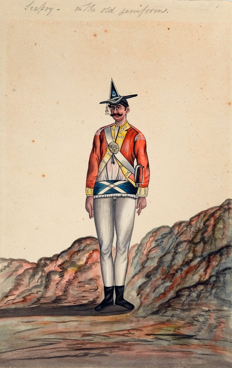 Oficial indiano, Exército de Bengala, 1805 por volta de de Unknown artist