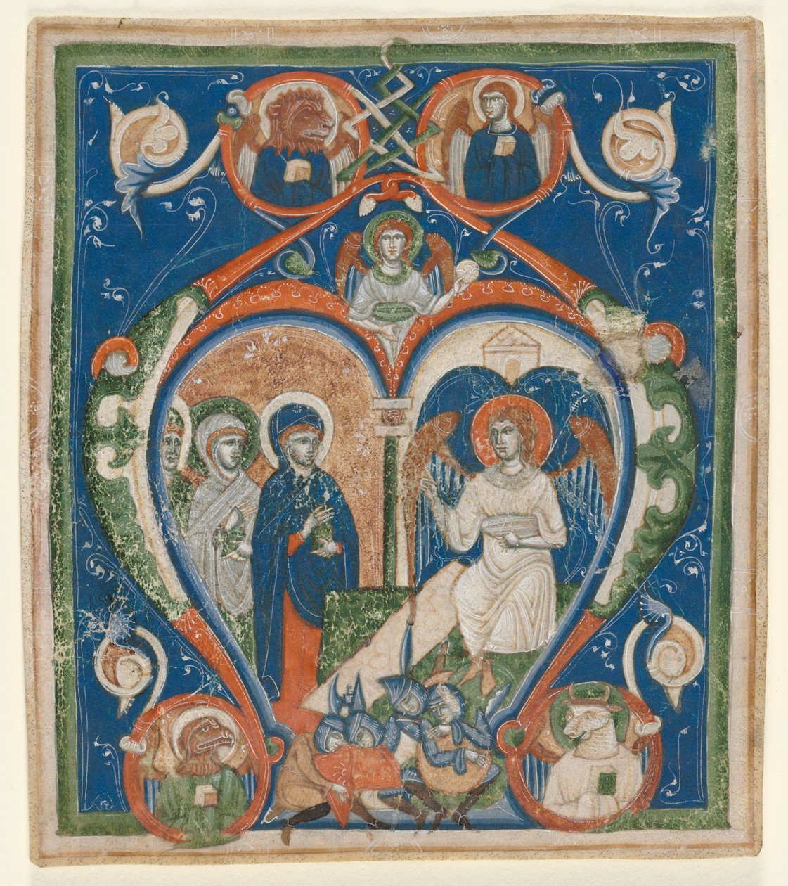 Inicial A [ngelus Domini descendit] de um Antifonário: As Três Marias no Túmulo de Unknown artist
