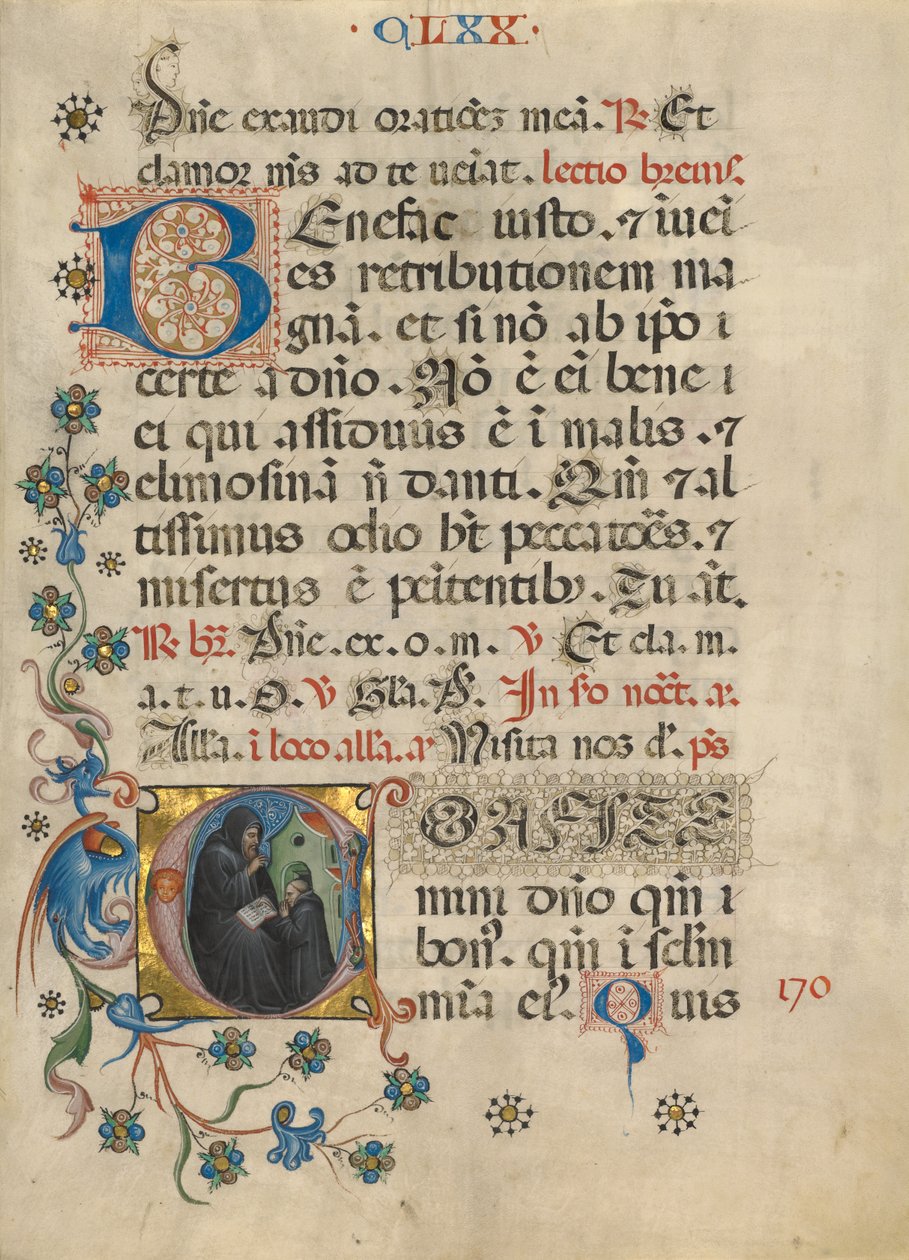 Inicial C: São Bento abençoando Maurus de Unknown artist