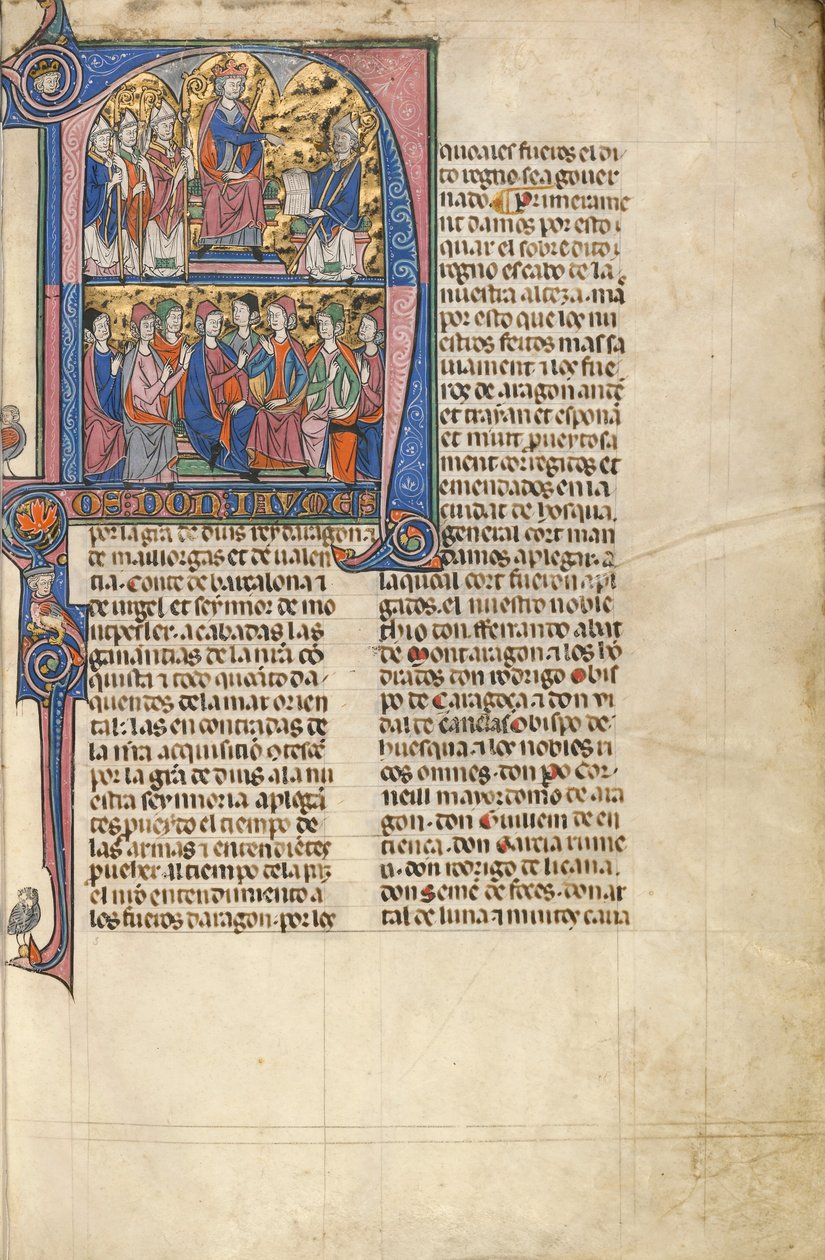 Inicial N: Vidal de Canellas oferece o seu texto a King James de Unknown artist
