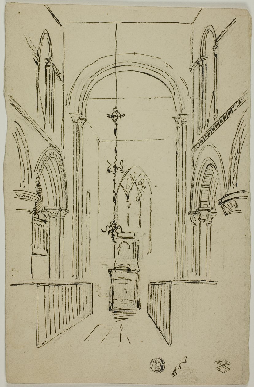 Interior de uma catedral de Unknown artist