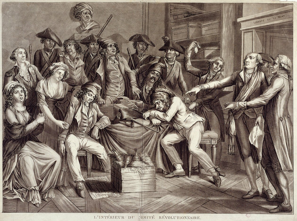 Interior do Comité Revolucionário. Gravura do século XVIII. Paris, Musee Carnavalet de Unknown artist