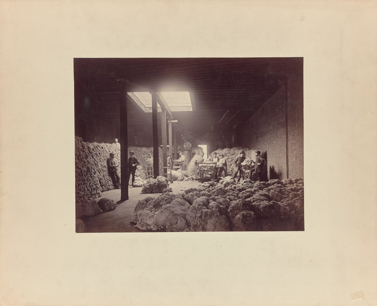 [Interior da casa de triagem de lã, Walter Brown and Company] de Unknown artist