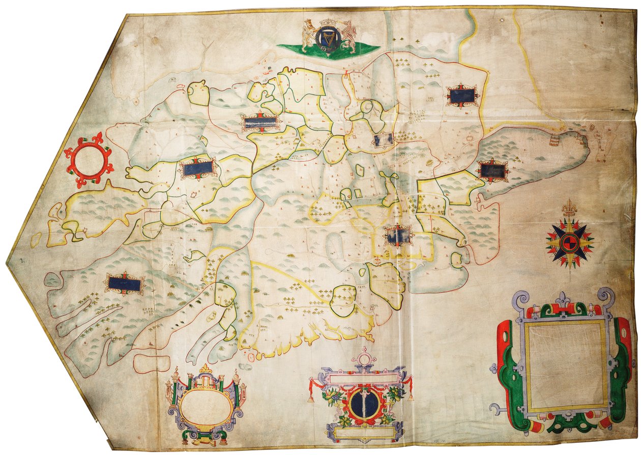 Irlanda a sul do Shannon, c.1585 (velino, linho) de Unknown artist