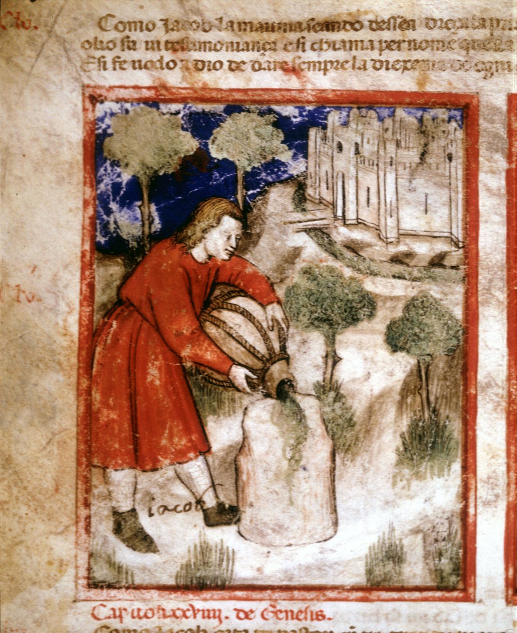 Jacob. Página de um manuscrito do Pentateuco. Século XIV. de Unknown artist