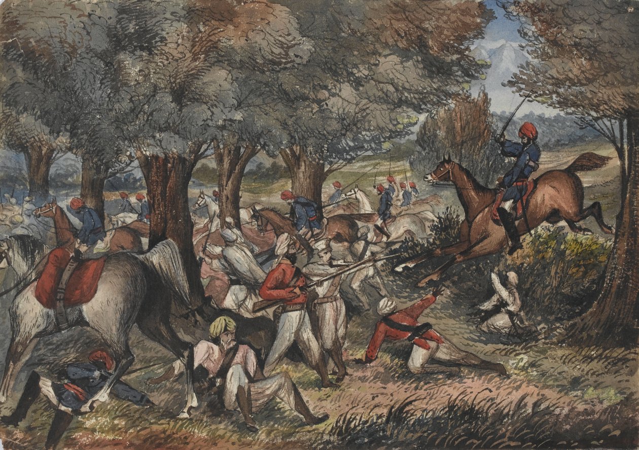 Jat Horse Yeomanry em Bolwal, na Fronteira do Nepal de Unknown artist