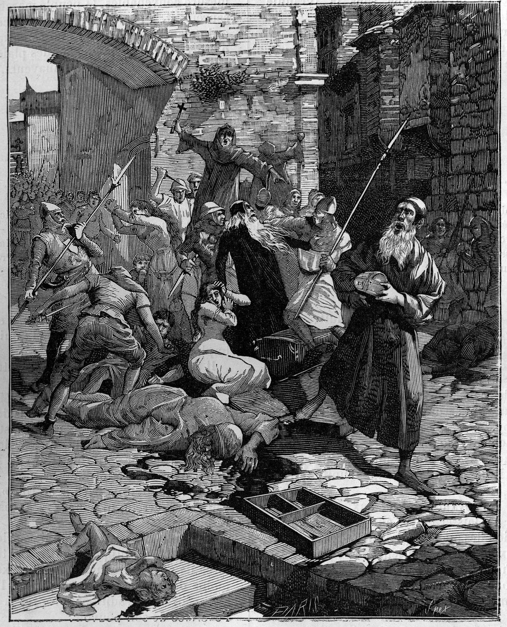 Judeus despojados de suas propriedades e caçados da França no século XIII. de Unknown artist