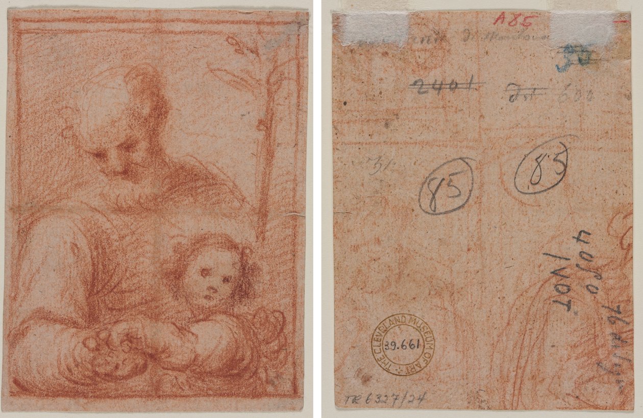 José e Criança (reto); Fragmento de Duas Figuras (verso) de Unknown artist