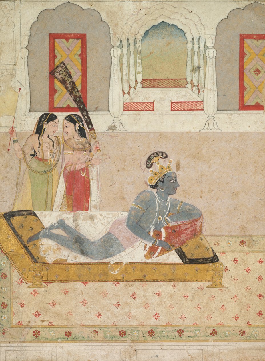 Krishna Aguardando Radha de Unknown artist