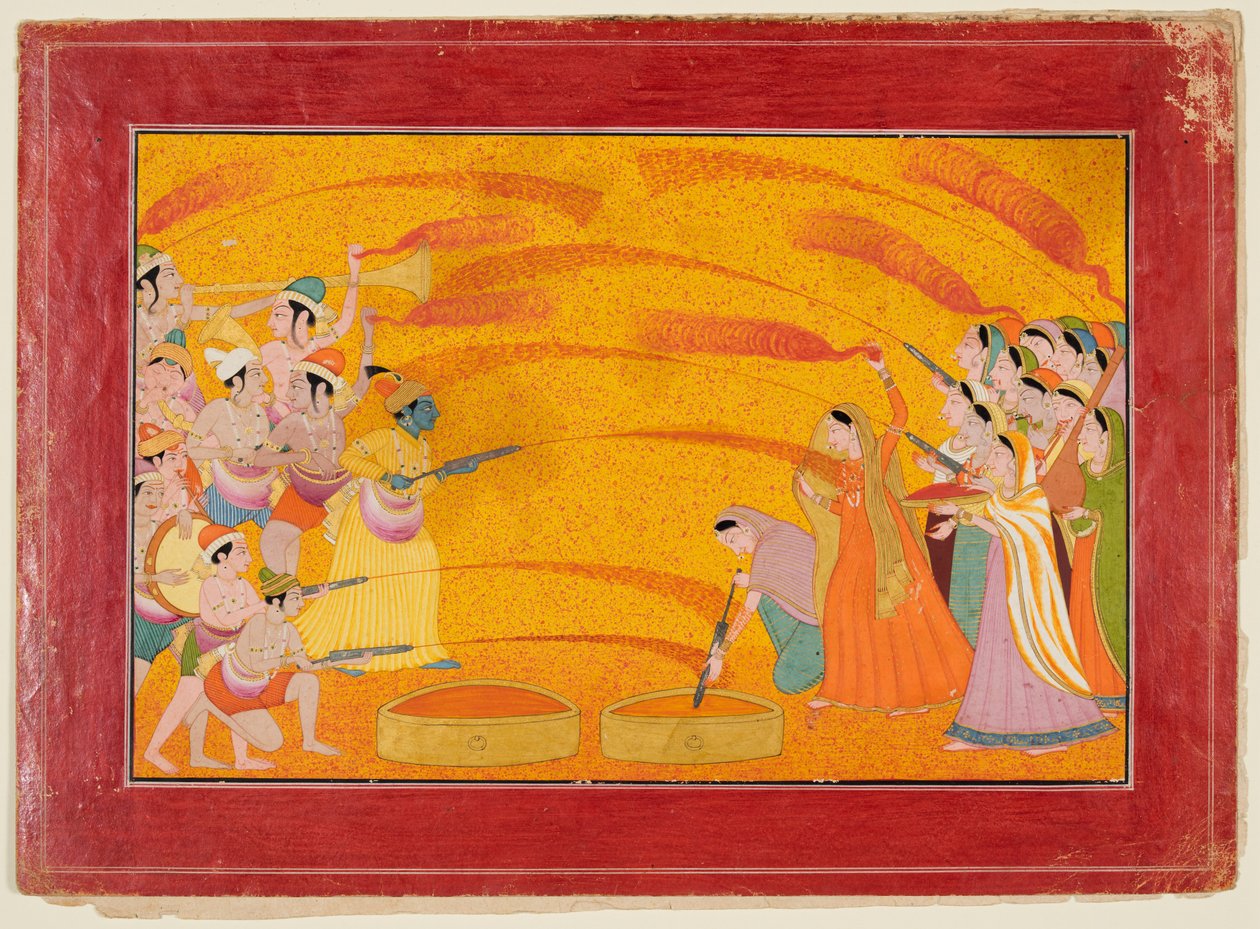 Krishna celebra o Holi de Unknown artist