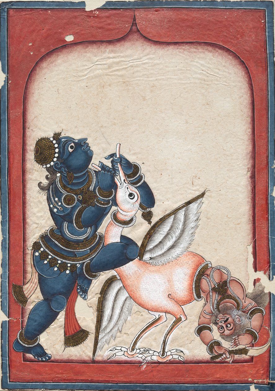 Krishna vencendo o Crane-Demon Bakasura de Unknown artist