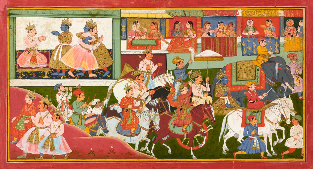 Krishna se despede, fólio de um <em>Bhagavata Purana</em> de Unknown artist