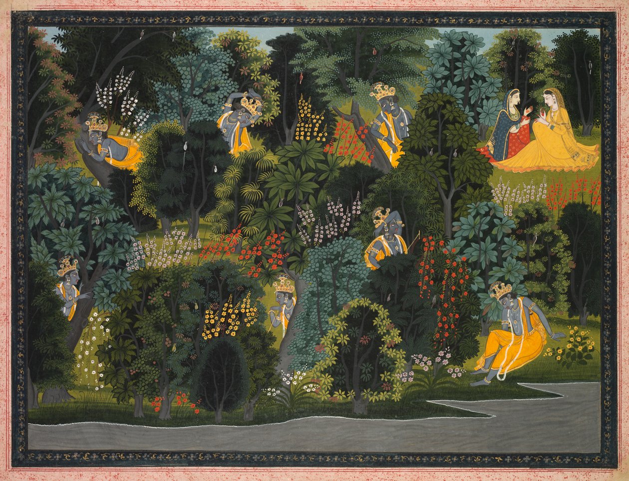O Anseio de Krishna por Radha, do Gita Govinda aa Jayadeva de Unknown artist