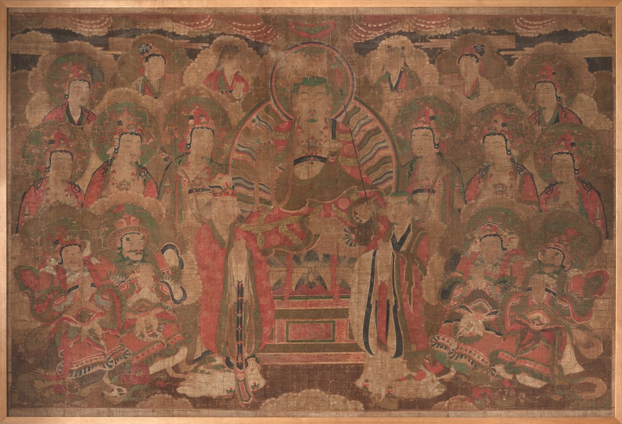 Ksitigarbha Bodhisattva com a assembleia de Unknown artist