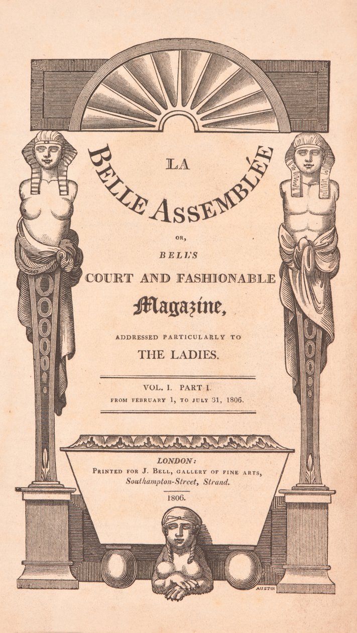 La Belle Assemblée, página de título de Unknown artist