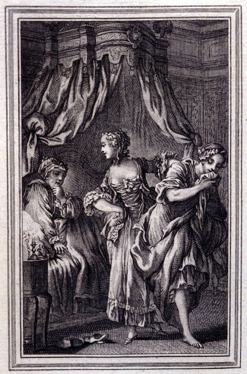 La Chageure des trois commerces- in "Tales et nouvelles en vers" de Jean La Fontaine. 1762. de Unknown artist