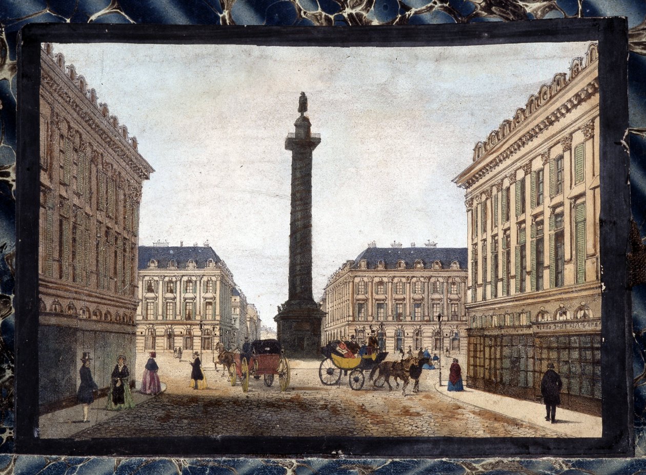 La Place Vendome - em "Views of Paris for Panoptic Polyorama", por volta de 1850 de Unknown artist