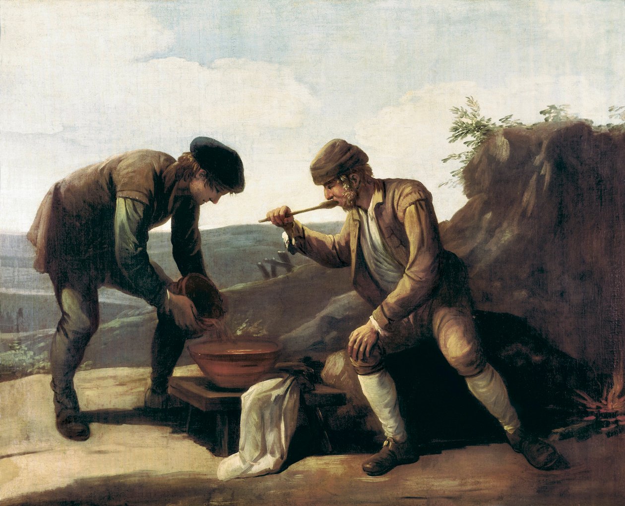 La Sopa Boba ou o pequeno-almoço, pintura anónima do século XVIII. Madrid. Fundação Lazaro Galdiano de Unknown artist