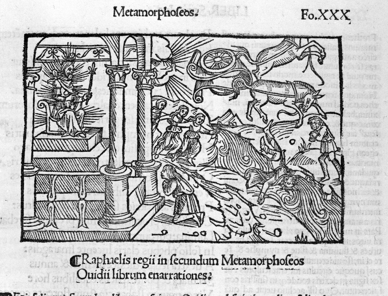 La chute de Phaeton (Phaethon) - em "Les Metamorphoses" por Ovide de Unknown artist