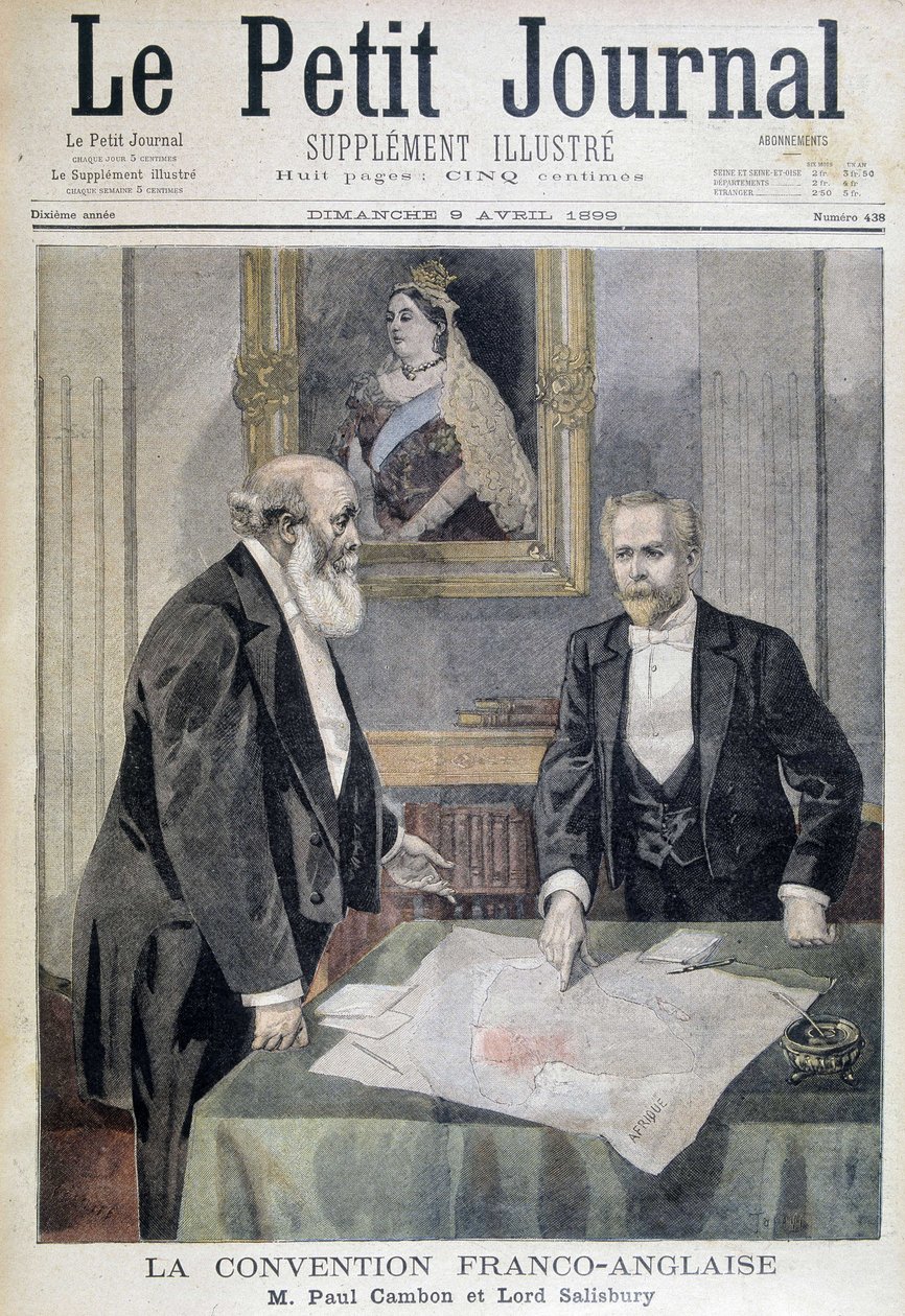 A convenção franco-inglesa: M. Paul Cambon e Lord Salisbury - no "Le PetitJournal" de 04/09/1899 de Unknown artist