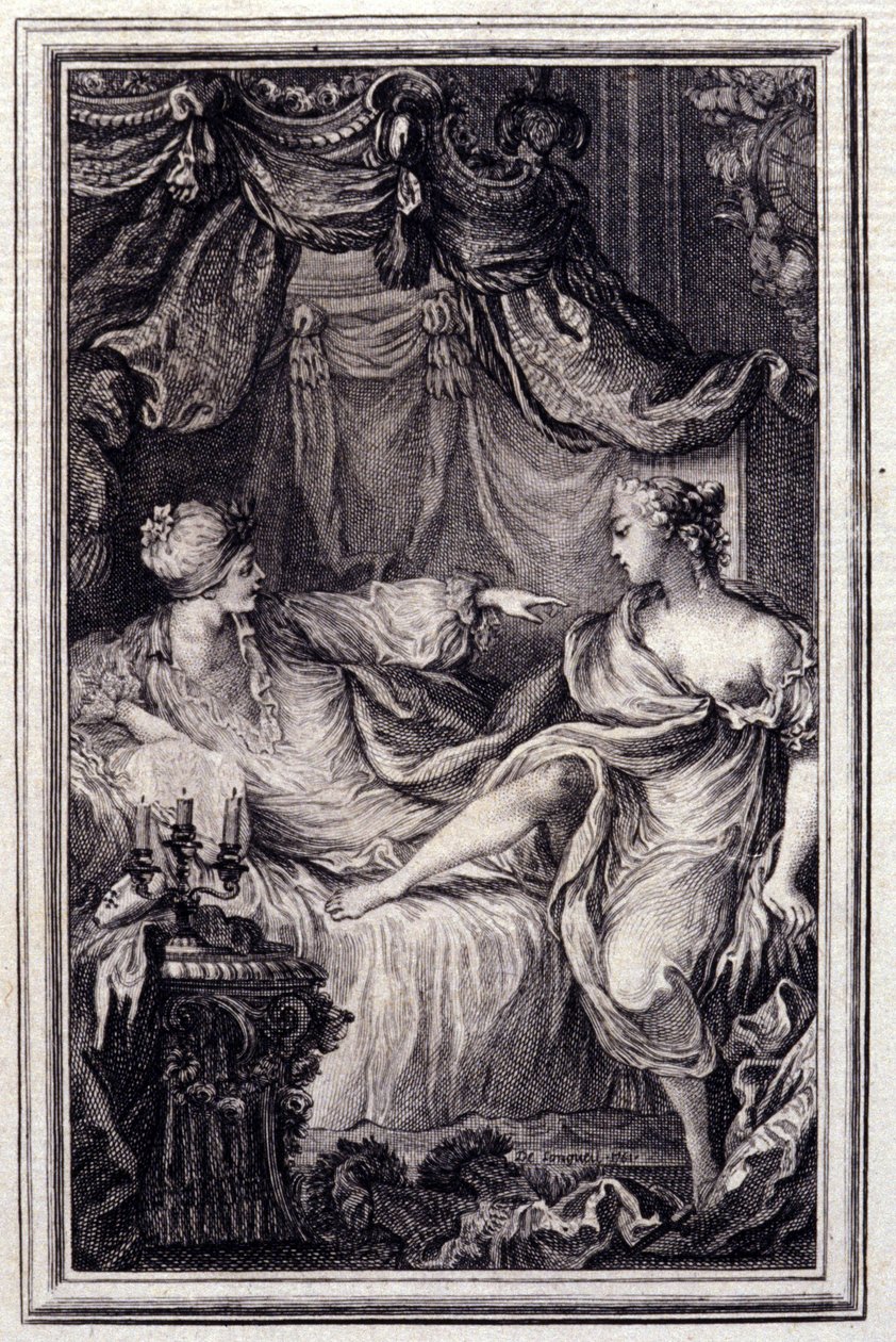 La courtesan amoureuse- em "Contos e contos em verso", de Jean La Fontaine. 1762. de Unknown artist