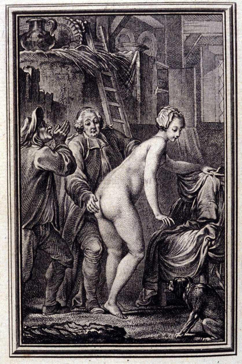 La mare du compere Pierre- em "Contos e contos em verso", de Jean La Fontaine. 1762. de Unknown artist