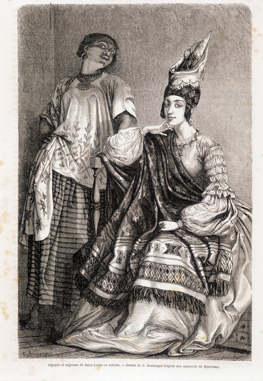 Lady and Negress of Saint Louis en toilette - in "Le Tour du Monde de Unknown artist