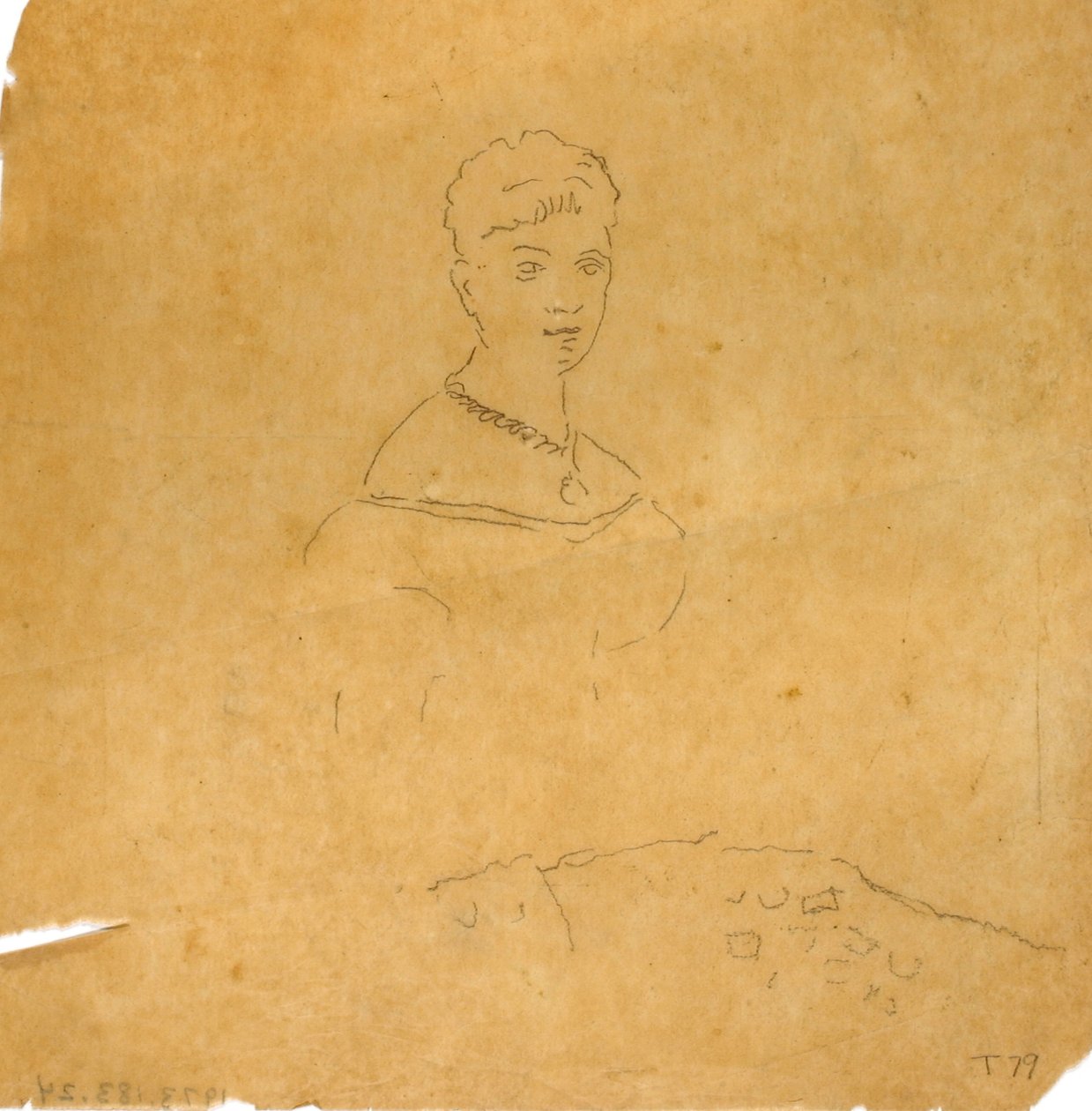 Senhora com vestido de noite e figura de Vénus de Milo de Unknown artist