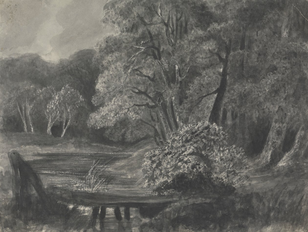 Paisagem com lago de Unknown artist