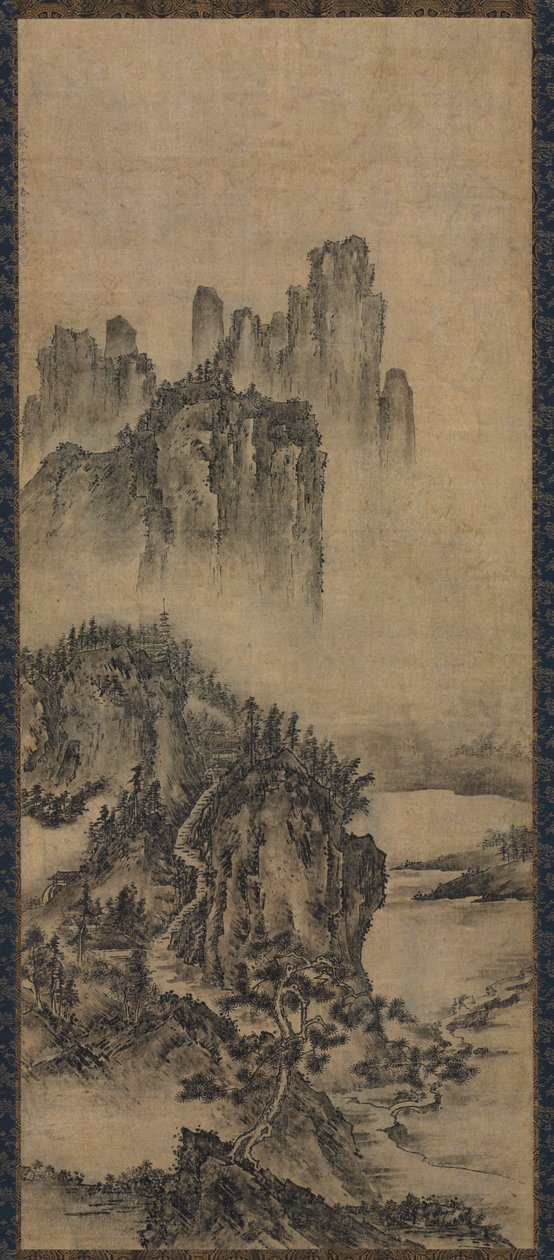 Paisagem com um templo distante de Unknown artist