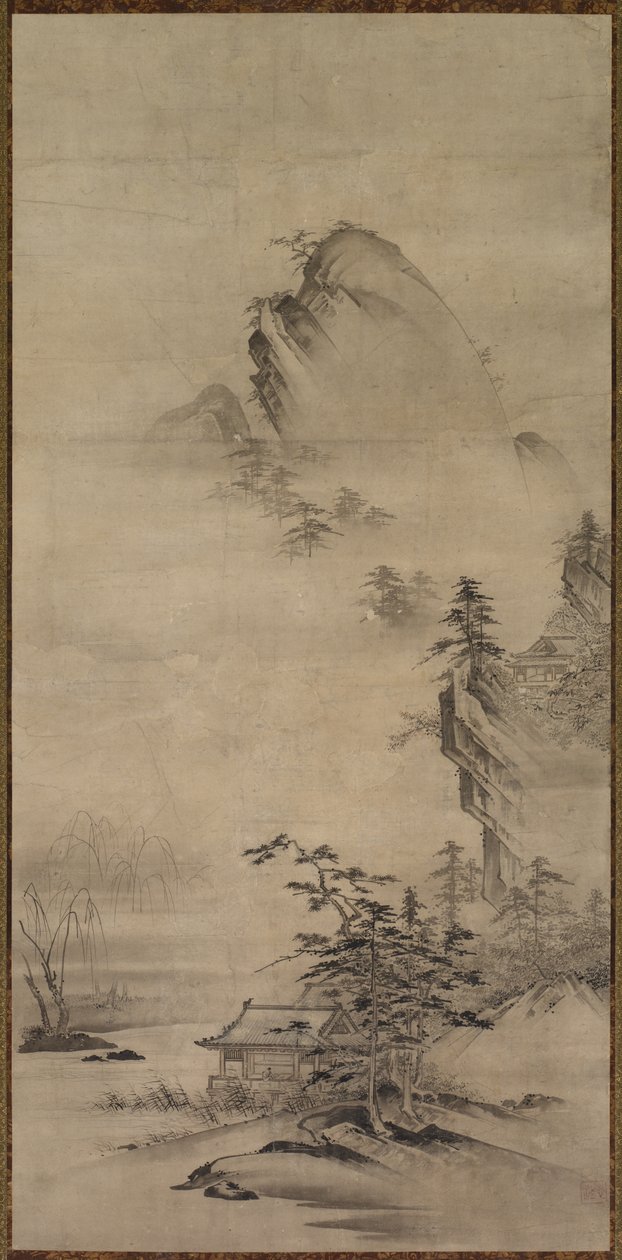 Paisagem com um pavilhão de Unknown artist