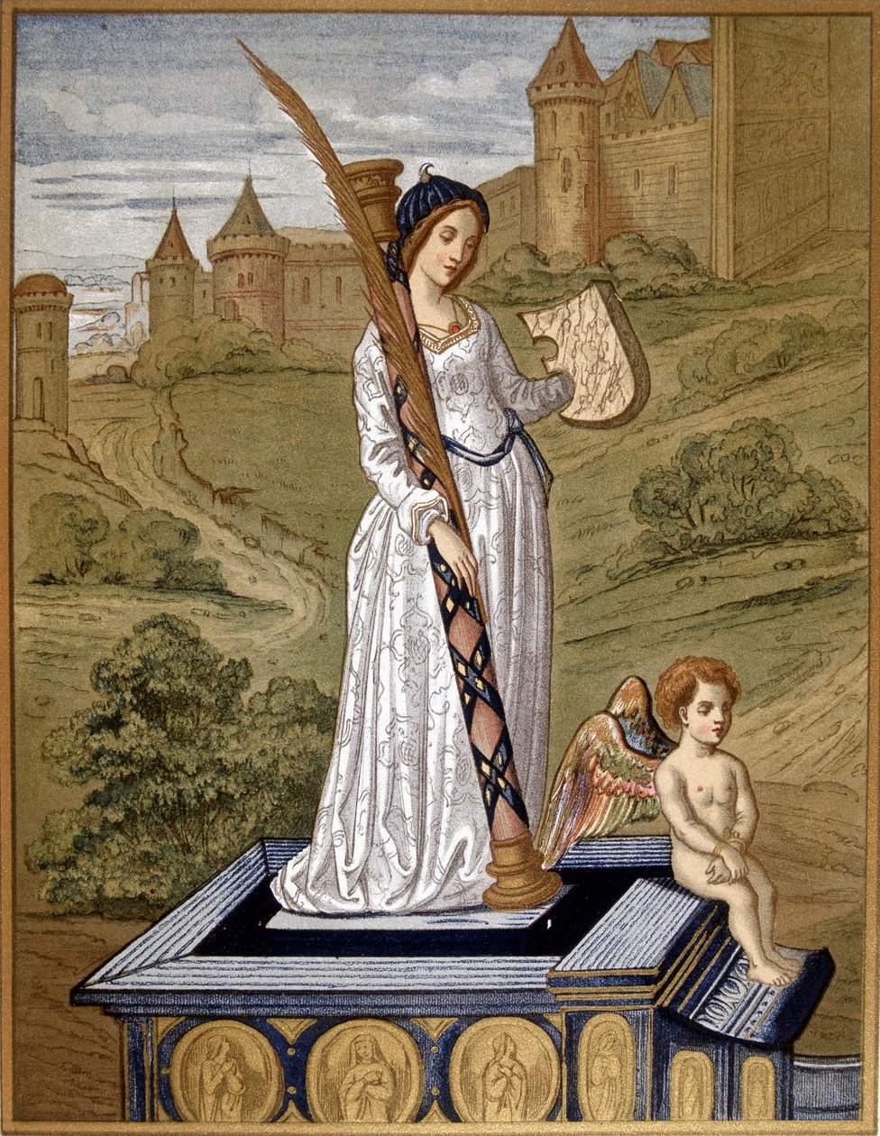 Laure conduz o amor ao templo da castidade (Laura de Noves de Unknown artist