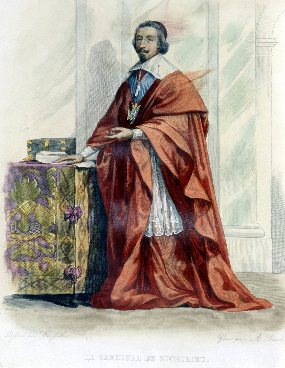 O Cardeal de Richelieu - em "Le Plutarque francais", ed. Mennechet de Unknown artist