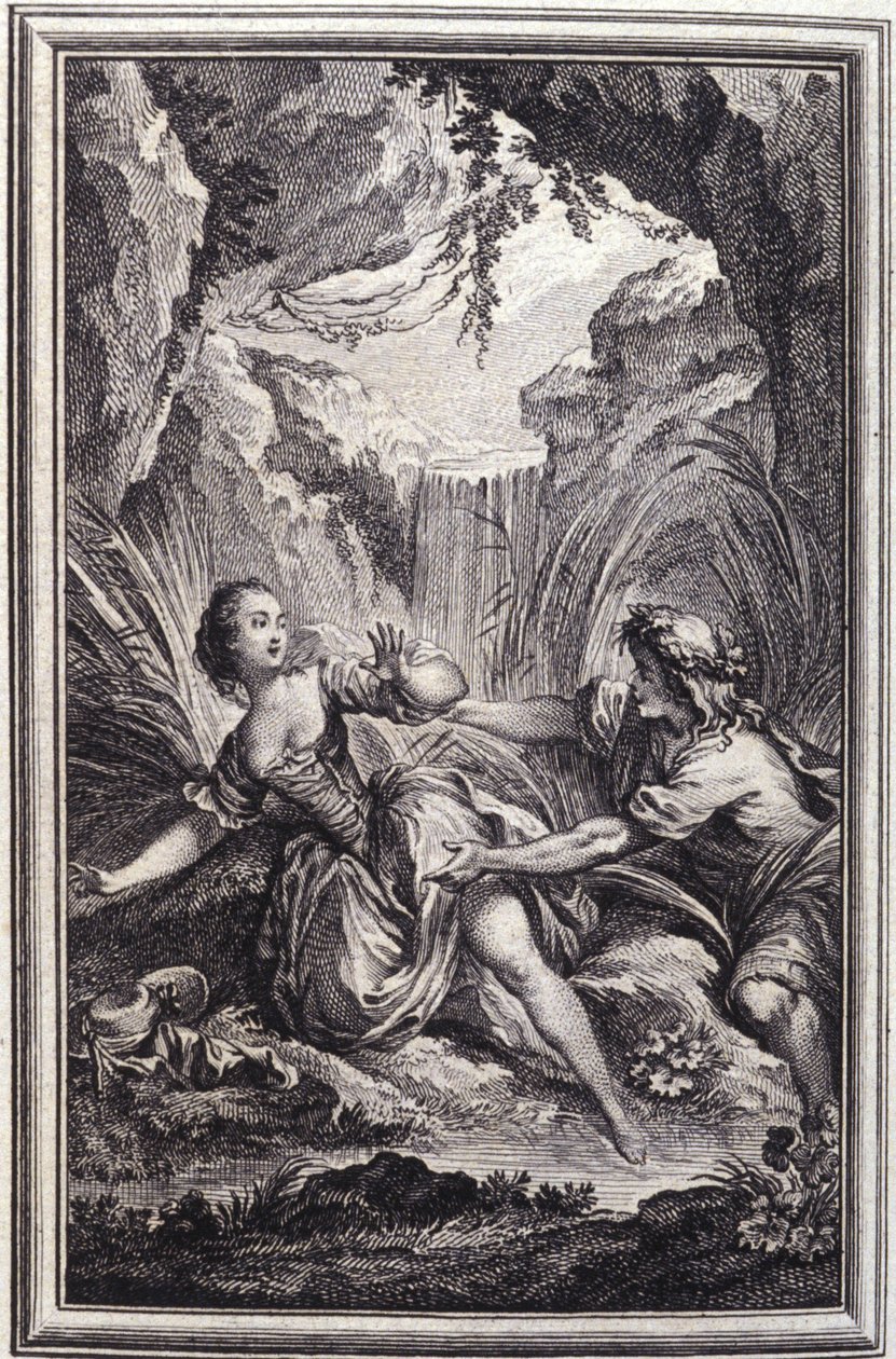 The River Scamander - em "Contos e contos em verso", de Jean La Fontaine. 1762. de Unknown artist