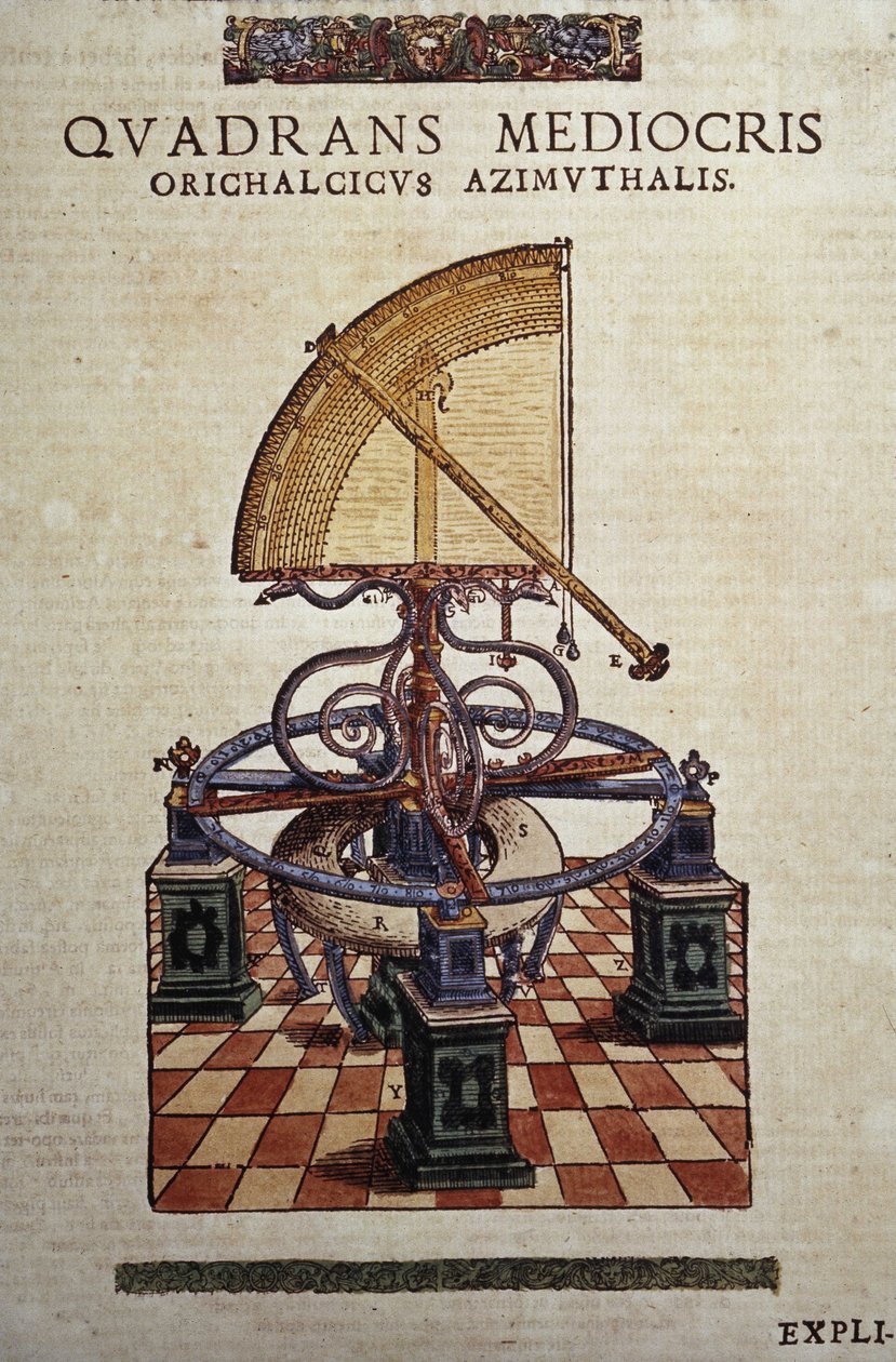 O quadrante azimutal em "Astronomiae instituatae machanicia" de Tycho Brahe (1546 - 1601), Wandsbeck de Unknown artist