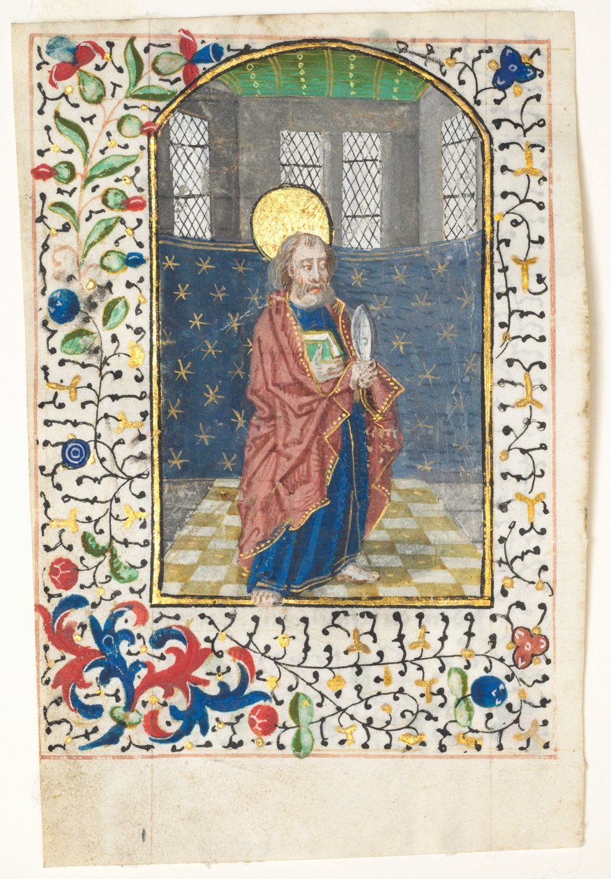 Folha de um livro de horas: São Bartolomeu de Unknown artist